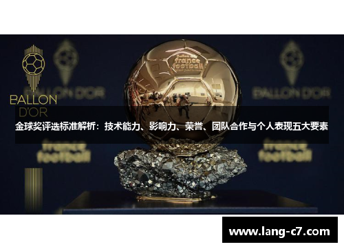 金球奖评选标准解析：技术能力、影响力、荣誉、团队合作与个人表现五大要素