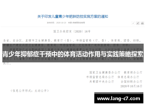 青少年抑郁症干预中的体育活动作用与实践策略探索